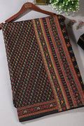 Black Silk Printed And Hand-Knot Work Saree