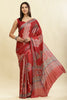 Maroon Crepe Printed Saree