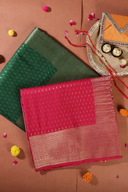 Green Colour Silk Zari Woven Saree