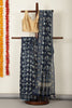 Navy Cotton Abstract Printed Saree