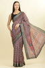 Black Ajrakh Block Printed Cotton Saree