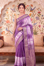 Purple Georgette Shibori Printed Saree