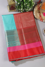 Sea Green Zari Woven Art Silk Saree