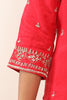 Red Color Silk Neck Embroidered Straight Suit