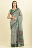 Green Ajrakh Block Printed Cotton Saree