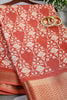 Rust Color Cotton Silk Block Printed Saree