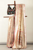 Gold & Pink Duo-Chrome Tissue Silk  Pathani Work Saree