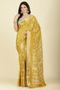 Mustard Cotton Silk Printed And Zari Woven Saree