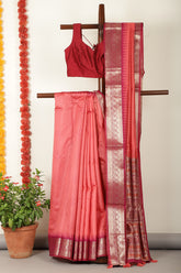 Coral Cotton Silk Zari Woven Saree