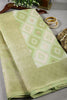 Pista Green Color Zari Woven Chanderi Cotton Saree