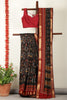 Black Kalamkari Printed Cotton Saree