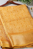 Mustard Colour Printed & Woven Cotton Silk Saree