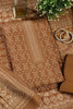 Mustard Printed Pashmina Unstitched Suit Fabric
