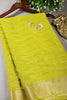 Olive Green Color Georgette Saree with Zari Pinstripes