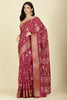 Dark Magenta Cotton Silk Printed Saree