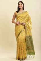 Mustard Cotton Silk Resham Woven Saree