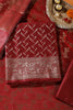 Maroon Colour Zari Woven Silk Unstitched Suit Material