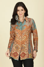 Multi-Color Muslin Printed Tunic Top