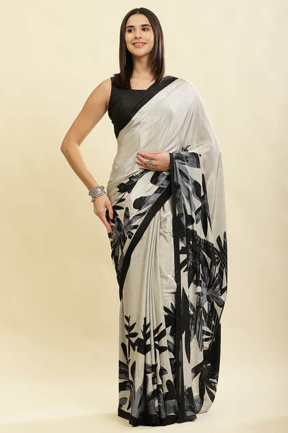 Pista Printed Crepe Silk Saree
