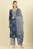 Blue Cotton Hacoba Style Printed Unstitched Suit Material