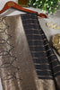 Black Color Georgette Saree with Zari Pinstripes