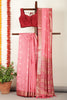 Dusty Pink Chanderi Silk Resham & Zari Woven Saree