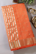 Orange Cotton Silk Zari Woven Saree