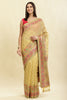 Light Mustard Chanderi Cotton kashida Weaves Saree