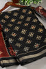 Black Color Printed Chanderi Cotton Saree with Zari Border