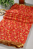 Red Color Chiffon Floral Zari Border Printed Saree