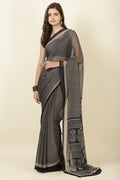 Black Georgette Printed Saree