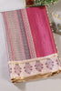 Dark Pink Tussar Silk Zari Woven & Printed Saree
