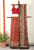 Maroon Cotton Kalamkari Printed Saree