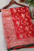 Red Banarasi Silk Zari Floral Zaal Woven Saree