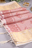 Cream Color Tussar Woven Silk Saree