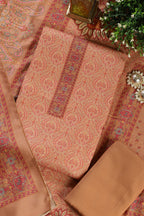Mustard Pashmina Digital Printed Unstitched Suit Fabric