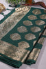 Bottle Green Colour Cotton Silk Zari Woven Saree