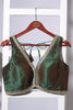 Green & Maroon Dual-Tone Tussar Silk Zari And Sequins Embroidered Readymade Blouse