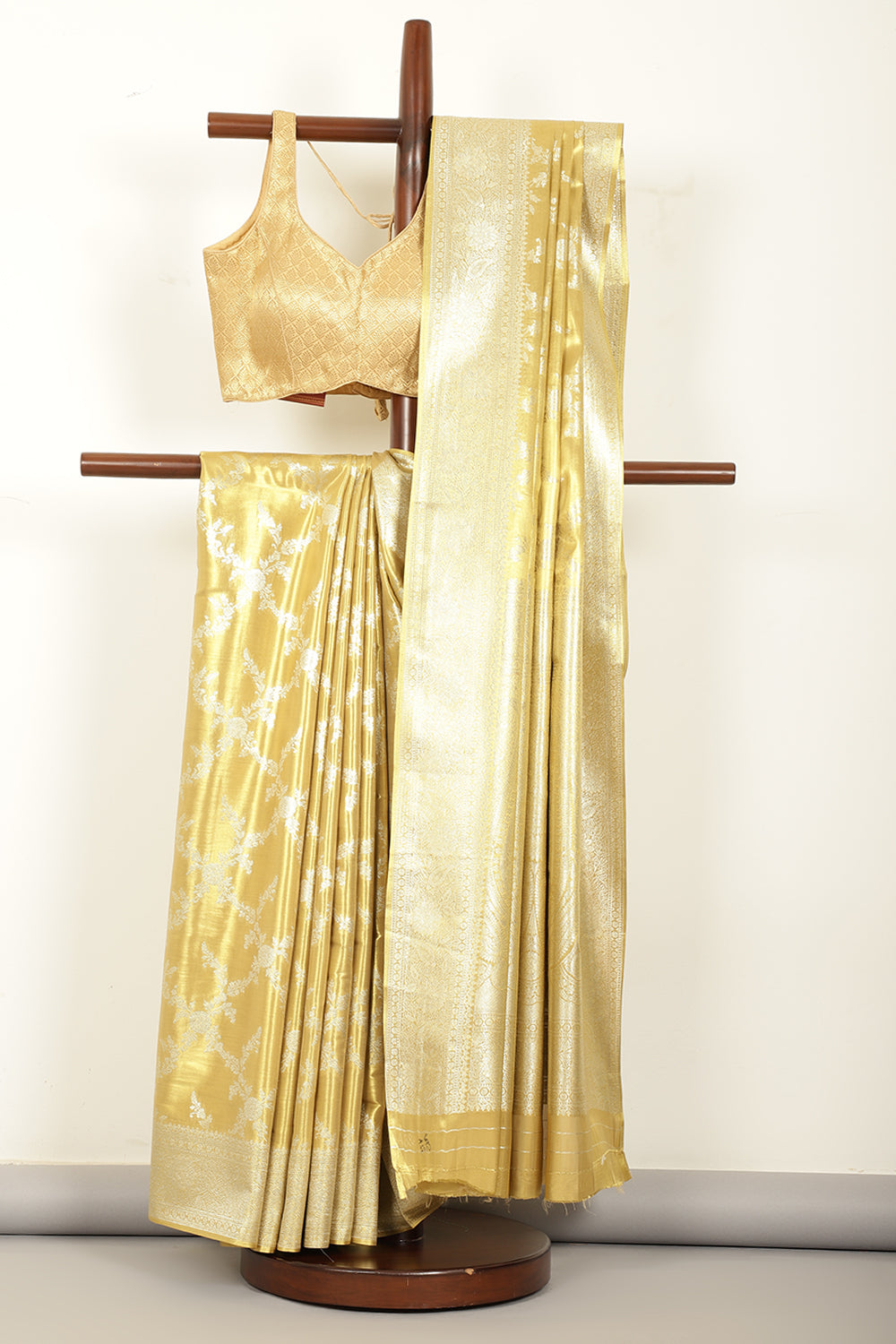 Gold Silk Banarsi Woven Saree