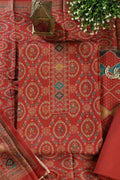 Rust Pashmina Digital Printed Unstitched Suit Material