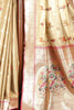Gold  Tissue Silk  Pathani Work Saree
