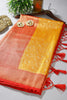 Mustard Floral Zari Woven Sarees