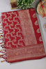 Maroon Silk Floral Zaal Woven Banarasi Saree