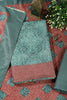 Teal Green Spun Bandhani Printed Unstitched Suit Fabric