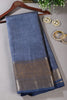 Blue Cotton Silk Woven Saree