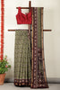 Green Ikkat Printed Cotton Saree