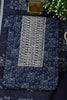Navy Blue Cotton Silk Blossom Printed and Neck Embroidered Unstitched Suit