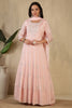 Baby Pink Embroidred Crepe Silk Anarkali Suit