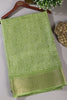 Green Printed & Woven Cotton Silk Saree