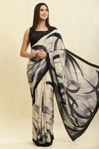Tussar Printed Crepe Silk Saree